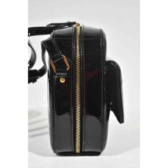 Saint Laurent YSL Vicky Monogram Black Patent Leather Gold Crossbody Camera Bag - Picture 6 of 12